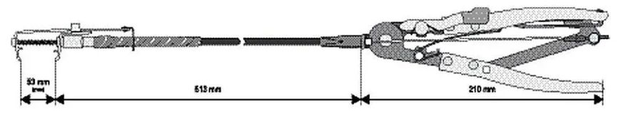 Щипцы для стягивающих хомутов YATO 210 мм с гибким удлинителем 513 мм YT-0653 фото