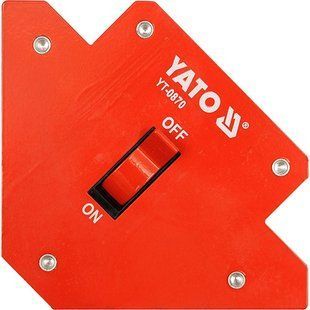 СТРУБЦИНА МАГНИТНАЯ ДЛЯ СВАРКИ С ПЕРЕКЛЮЧАТЕЛЕМ YATO 107 Х 160 Х 26 ММ 13.5 КГ YT-0870 фото