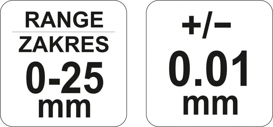 Мікрометр 0-25 мм YATO YT-72300 фото