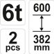 Підставки під автомобіль YATO 6т 382-600 мм 2 шт YT-17312 фото 3