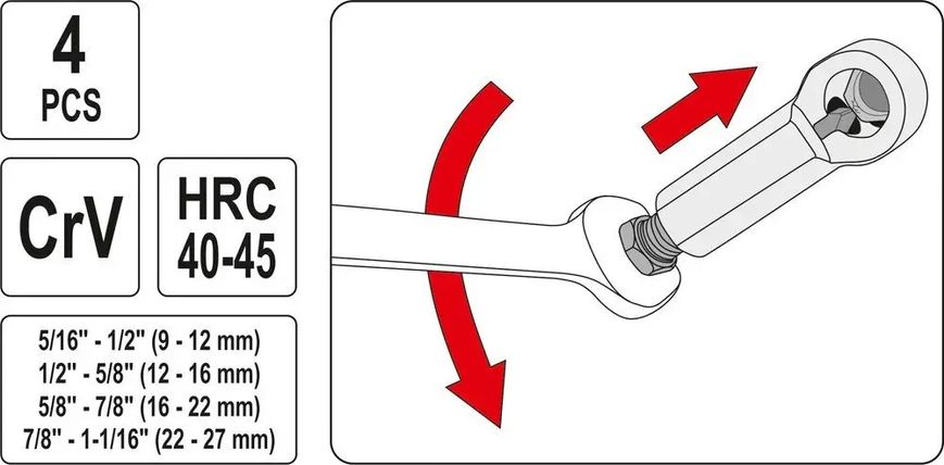 Набір гайколомів 4 пр. 9-27 мм YATO YT-0585 YT-0585 фото
