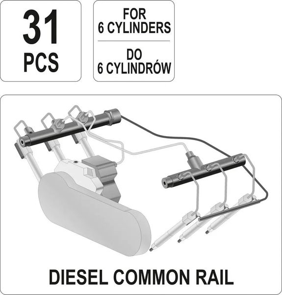Діагностичний набір до форсунок 31 од. Yato YT-7306 YT-7306 фото