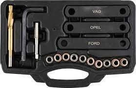 ЗАСОБІ ДЛЯ РЕМЕНТУ РІЗЬБІ ГАЛЬМІВНІХ СУПЕРТИВ FORD/OPEL/VAG YATO, М9Х1,25; 16 ЕЛЕМ. YT-17700 фото